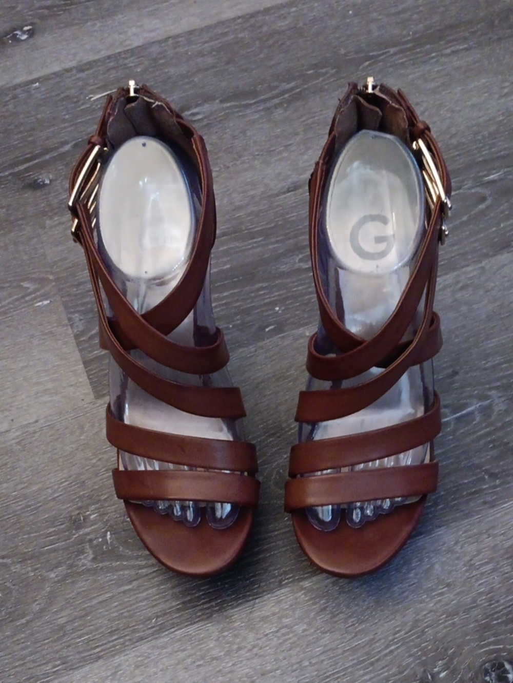 Guess Brown Strappy 5 inche High Heel Sandals